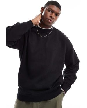 Threadbare Sudadera Negra Con Cuello Redondo De - Negro