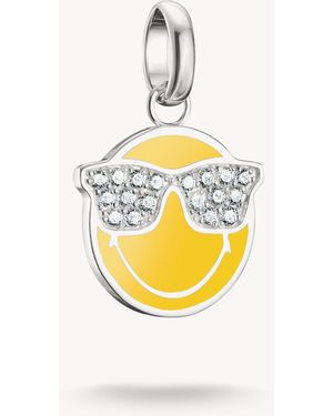 Thomas Sabo – smiley-emoji-anhänger mit sonnenbrille von smileyworld® aus sterlingsilber, gelb und - Mettallic