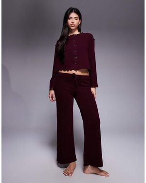 River Island Loungekledingset Van Jersey Met Knoopsluiting - Paars