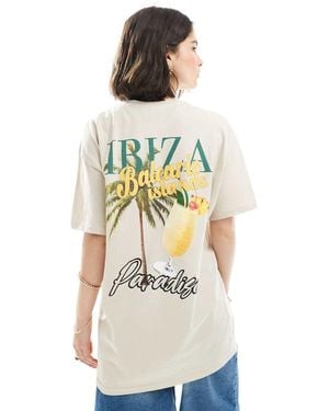 Miss Selfridge Summer Ibiza Graphic Tee - White