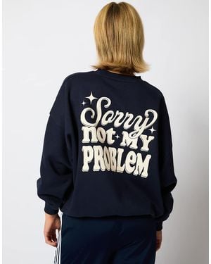 Skinnydip London London Sorry Not My Problem Sweatshirt - Blue