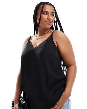 Yours Lace Insert Cami Vest - Black