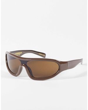 A.Kjærbede Devon Wrap Shield Sunglasses - Brown