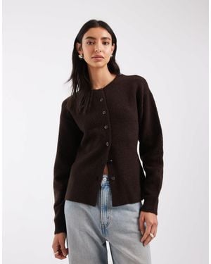 Vero Moda O-neck Cardigan With Cinched Waist - Black