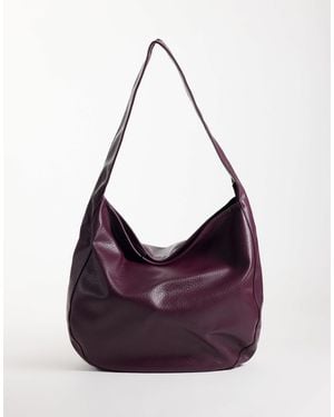 ASOS Slouchy Grainy Scoop Tote - Purple