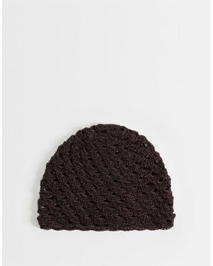 Mango Knitted Beanie Hat - Black