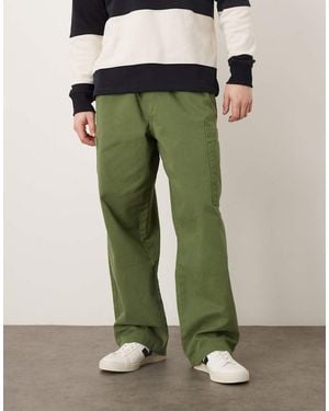 ASOS Loose Straight Elasticated Pull On Cargo - Green