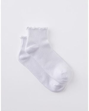 Cotton On The Perfect Pair Frill Rib Ankle 2Pk - White