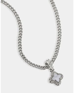 CERNUCCI Mother Of Pearl Motif Cuban Necklace - Metallic