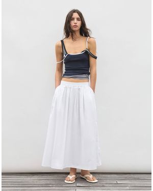 Pull&Bear Jupe longue effet cape - Blanc