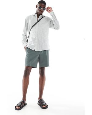 River Island Waffle Texture Shorts - Green