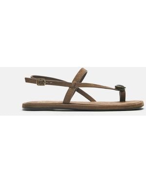 Pull&Bear – flache sandalen - Weiß