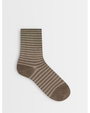 & Other Stories Multi Stripe Ankle Socks - Grey