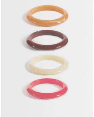 Mango – 4er-pack auffällige armreife aus acryl - Grau