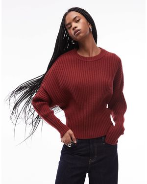 ARKET – gerippter pullover aus reiner wolle - Rot
