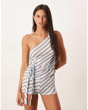 Motel Uberta Asymmetric Tie-detail Top - White