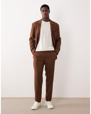 Mango Bergamo Premium Wool Mix Tailored Suit Trouser Co-Ord - Natural