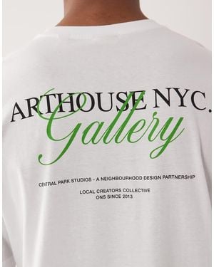 Only & Sons Oversized T-shirt With Gallery Back Print - Grey