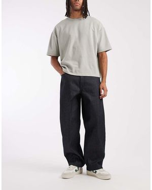 ASOS Losse Rechte Gestreepte Jeans - Grijs