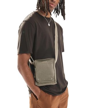 Levi's Petit sac bandoulière en toile à logo ton sur ton - clair - Gris
