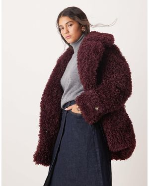 Free People Sophie Faux Fur Peacoat - Red