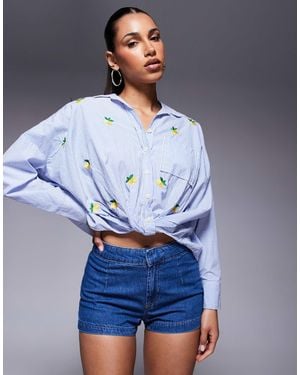 River Island Longsleeve Stripe Shirt - Blue