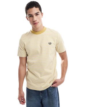 Fred Perry Camiseta Amarilla A Rayas Con Logo De Tejido Grueso De -Amarillo - Neutro