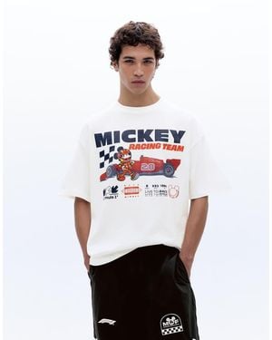 Pull&Bear Disney X F1 Mickey Racing Team T-Shirt - Wit
