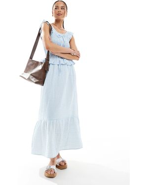 Native Youth Robe volantée mi-longue à carreaux vichy - clair - Blanc