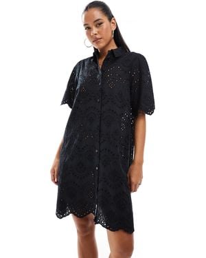 ONLY Pointelle Details Mini Dress - Blue