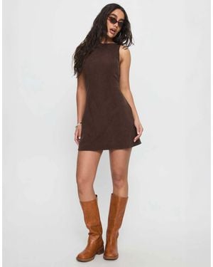 Princess Polly – alfalfa – hochgeschlossenes cord-minikleid - Braun
