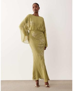 ASOS Geborduurde Maxi Jurk - Metallic