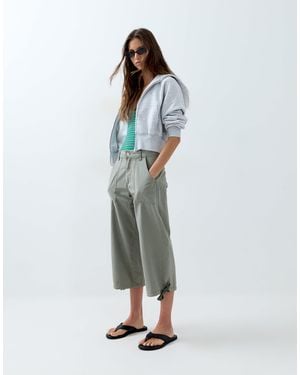 ASOS Cargo Longer Shorts With Pocket And Tie Detail - Gray