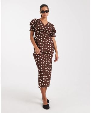 Wednesday's Girl Polka Dot Midaxi Dress - Red