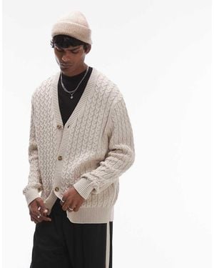 SELECTED Cable Knit Cardigan - White