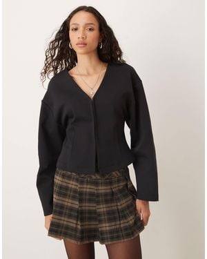 ASOS Interlock Hook And Eye Long Sleeve Top - Black