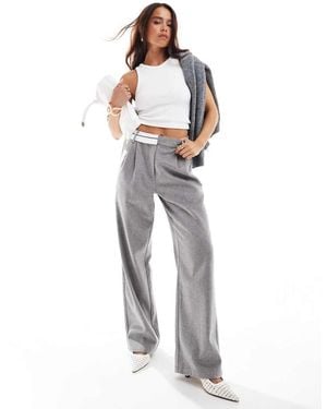 4th & Reckless Wool Blend Tailored Straight Leg Trousers - White