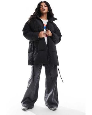 Don't Think Twice Dtt Longline Puffer Jacket - Black