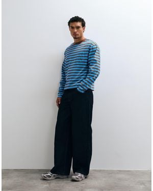 Collusion Long Sleeve Boxy Tee - Blue