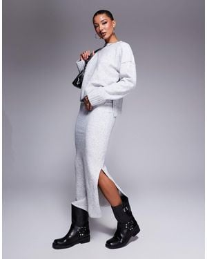 River Island Knitted Maxi Skirt - Gray