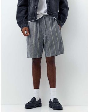 Pull&Bear Linen Blend Shorts - Grey