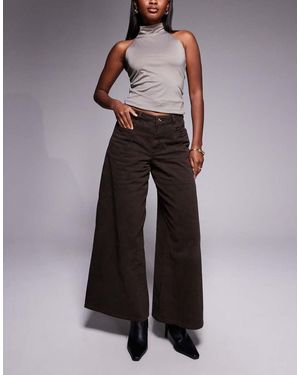 River Island baggy Wide Leg Jeans - Brown