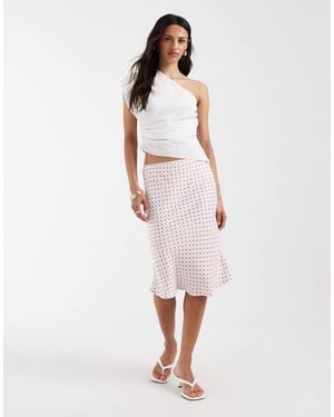 ASOS Satin 90s Bias Cut Skirt - White