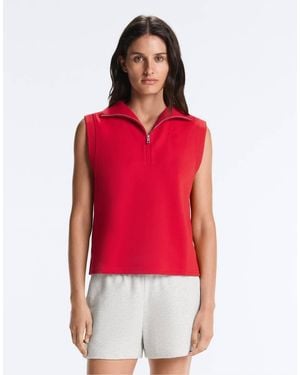 Oysho Cotton Piqué Sleeveless Vest - Red