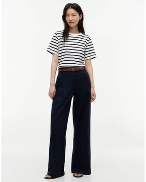 Tommy Hilfiger Logo Embroidery Wide Leg Chinos - Blue