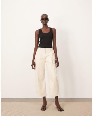 ARRANGE Rumi Pleat Detail Barrel Denim Jean - Natural