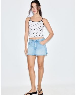 Stradivarius D62 Denim Skort - Blue