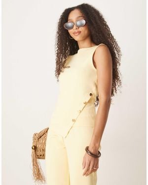 ASOS – trägertop aus interlock-stoff - Natur