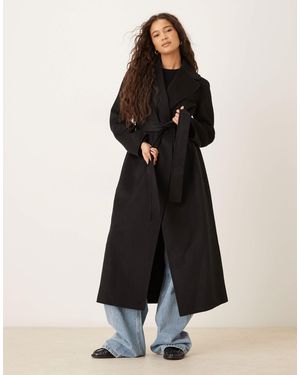 Mango Wool Mix Longline Tie Vest - Black
