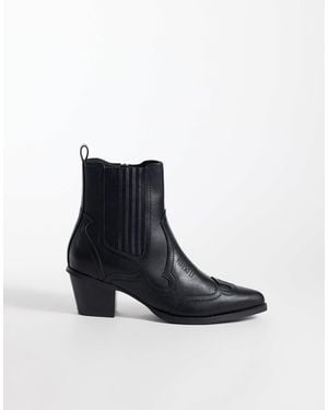 ASOS Western Chelsea Boots With Cuban Heel - Blue